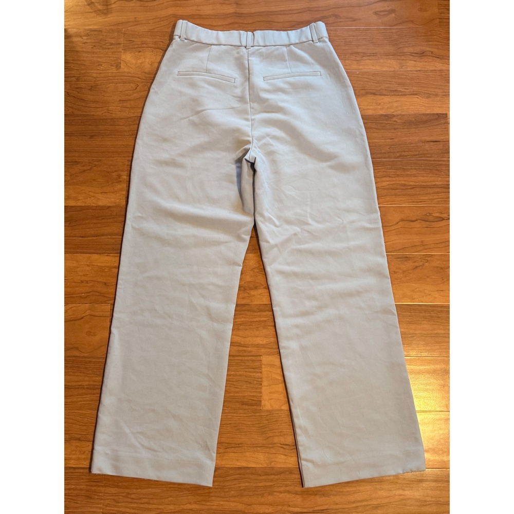 Abercrombie & Fitch Sloane Tailored Pant Light Grey Wide Leg Pleated Trouser 31
